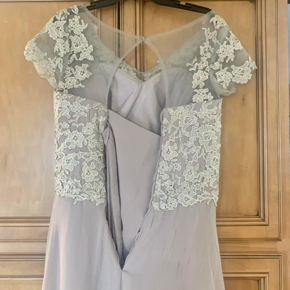 Corset Back Lace Appliques and Chiffon Mother of The Bride Dress Size 12 NWOT - Picture 3 of 5